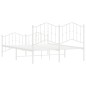 vidaXL Estructura cama metal con cabecero y estribo blanco 135x190 cm