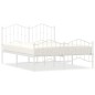 vidaXL Estructura cama metal con cabecero y estribo blanco 140x200 cm vidaXL Estructura cama metal con cabecero y estribo blanco 140x200 cm
