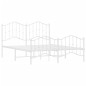 vidaXL Estructura cama metal con cabecero y estribo blanco 140x200 cm vidaXL Estructura cama metal con cabecero y estribo blanco 140x200 cm