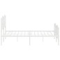 vidaXL Estructura cama metal con cabecero y estribo blanco 140x200 cm vidaXL Estructura cama metal con cabecero y estribo blanco 140x200 cm