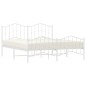 vidaXL Estructura cama metal con cabecero y estribo blanco 180x200 cm vidaXL Estructura cama metal con cabecero y estribo blanco 180x200 cm