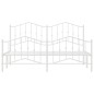 vidaXL Estructura cama metal con cabecero y estribo blanco 180x200 cm vidaXL Estructura cama metal con cabecero y estribo blanco 180x200 cm