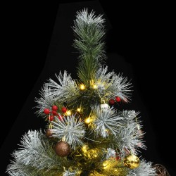 vidaXL Árbol de Navidad artificial con bisagras 300 LED y bolas 210 cm