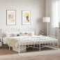 vidaXL Estructura cama metal con cabecero y pie cama blanco 193x203 cm vidaXL Estructura cama metal con cabecero y pie cama blanco 193x203 cm