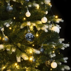 vidaXL Árbol de Navidad artificial con bisagras 150 LED y bolas 150 cm