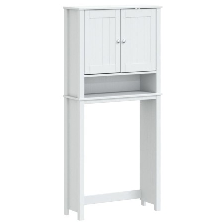 vidaXL Mueble para lavadora BERG madera maciza blanco 76x27x164,5 cm