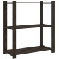 vidaXL Estantería de 3 niveles madera maciza de pino negro 80x38x90 cm vidaXL Estantería de 3 niveles madera maciza de pino negro 80x38x90 cm