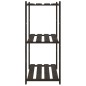 vidaXL Estantería de 3 niveles madera maciza de pino negro 80x38x90 cm vidaXL Estantería de 3 niveles madera maciza de pino negro 80x38x90 cm