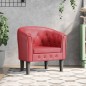 vidaXL Sillón cuero sintético rojo tinto