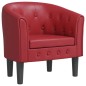 vidaXL Sillón cuero sintético rojo tinto