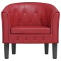 vidaXL Sillón cuero sintético rojo tinto