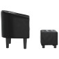 vidaXL Sillón con taburete cuero sintético negro vidaXL Sillón con taburete cuero sintético negro