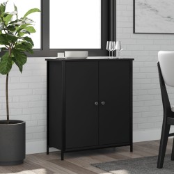 vidaXL Aparador de madera de ingeniería negro 70x30x80 cm