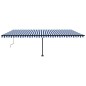vidaXL Toldo automático LED sensor de viento azul y blanco 600x350 cm vidaXL Toldo automático LED sensor de viento azul y blanco 600x350 cm