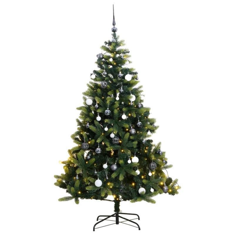 vidaXL Árbol de Navidad artificial con bisagras 150 LED y bolas 150 cm vidaXL Árbol de Navidad artificial con bisagras 150 LED y bolas 150 cm