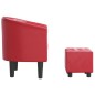 vidaXL Sillón con taburete cuero sintético rojo vidaXL Sillón con taburete cuero sintético rojo