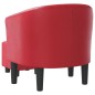 vidaXL Sillón con taburete cuero sintético rojo vidaXL Sillón con taburete cuero sintético rojo