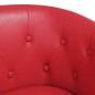 vidaXL Sillón con taburete cuero sintético rojo vidaXL Sillón con taburete cuero sintético rojo
