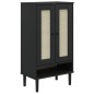 vidaXL Zapatero SENJA aspecto ratán madera maciza negro 59,5x35x107cm vidaXL Zapatero SENJA aspecto ratán madera maciza negro 59,5x35x107cm