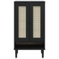 vidaXL Zapatero SENJA aspecto ratán madera maciza negro 59,5x35x107cm vidaXL Zapatero SENJA aspecto ratán madera maciza negro 59,5x35x107cm