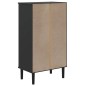 vidaXL Zapatero SENJA aspecto ratán madera maciza negro 59,5x35x107cm vidaXL Zapatero SENJA aspecto ratán madera maciza negro 59,5x35x107cm
