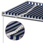 vidaXL Toldo automático LED sensor de viento azul y blanco 600x350 cm vidaXL Toldo automático LED sensor de viento azul y blanco 600x350 cm