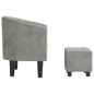 vidaXL Sillón con taburete terciopelo gris claro vidaXL Sillón con taburete terciopelo gris claro