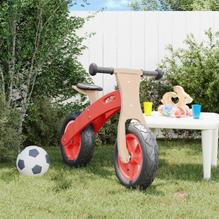 vidaXL Bicicleta sin pedales para niños con neumáticos de aire rojo