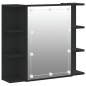 vidaXL Mueble con espejo y LED negro 70x16,5x60 cm vidaXL Mueble con espejo y LED negro 70x16,5x60 cm