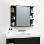 vidaXL Mueble con espejo y LED negro 70x16,5x60 cm vidaXL Mueble con espejo y LED negro 70x16,5x60 cm