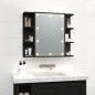 vidaXL Mueble con espejo y LED negro 70x16,5x60 cm vidaXL Mueble con espejo y LED negro 70x16,5x60 cm