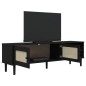 vidaXL Mueble de TV SENJA aspecto ratán madera pino negro 158x40x49 cm