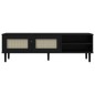 vidaXL Mueble de TV SENJA aspecto ratán madera pino negro 158x40x49 cm