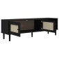 vidaXL Mueble de TV SENJA aspecto ratán madera pino negro 158x40x49 cm