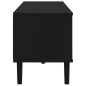 vidaXL Mueble de TV SENJA aspecto ratán madera pino negro 158x40x49 cm