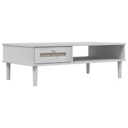 vidaXL Mesa de centro SENJA aspecto ratán madera blanco 100x55x33 cm