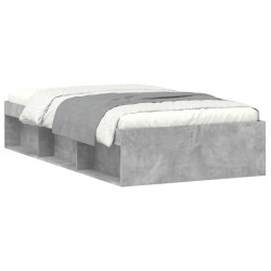 vidaXL Estructura de cama gris hormigón 90x200 cm