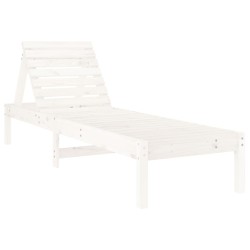 vidaXL Tumbona de madera maciza de pino blanca 199,5x60x74 cm