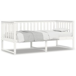 vidaXL Sofá cama madera maciza de pino blanco 90x200 cm
