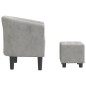 vidaXL Sillón con taburete terciopelo gris claro vidaXL Sillón con taburete terciopelo gris claro