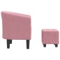 vidaXL Sillón con taburete terciopelo rosa vidaXL Sillón con taburete terciopelo rosa