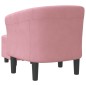 vidaXL Sillón con taburete terciopelo rosa vidaXL Sillón con taburete terciopelo rosa
