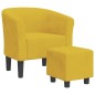 vidaXL Sillón con taburete terciopelo amarillo vidaXL Sillón con taburete terciopelo amarillo