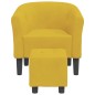 vidaXL Sillón con taburete terciopelo amarillo vidaXL Sillón con taburete terciopelo amarillo