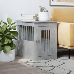 vidaXL Jaula para perros madera ingeniería gris hormigón 45x62x59 cm