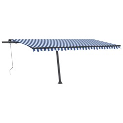 vidaXL Toldo de pie automático azul y blanco 500x350 cm