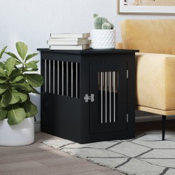vidaXL Jaula para perros madera de ingeniería negro 45x62x59 cm