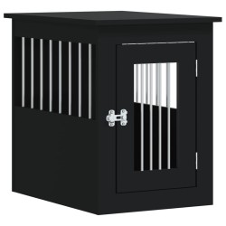 vidaXL Jaula para perros madera de ingeniería negro 45x62x59 cm
