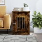 vidaXL Jaula para perros madera ingeniería roble ahumado 55x80x68 cm
