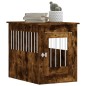 vidaXL Jaula para perros madera ingeniería roble ahumado 55x80x68 cm
